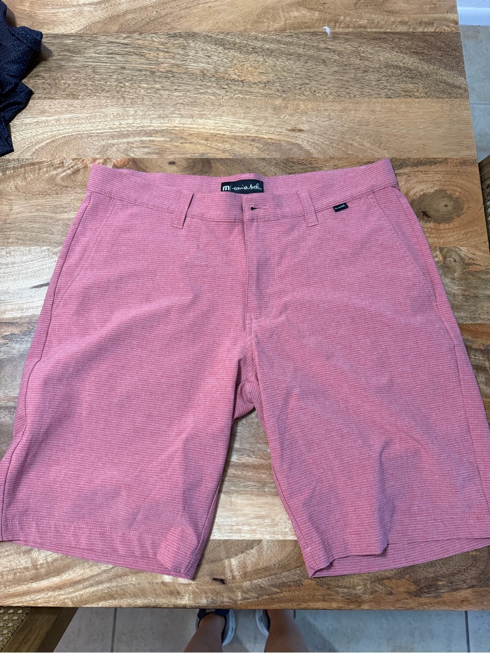 Travis Mathew Men's Pink Flat Front Performance Shorts